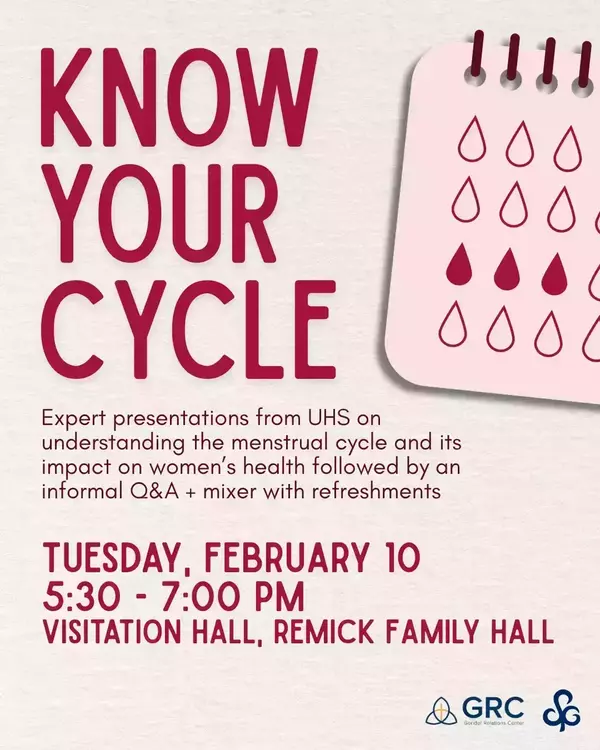 GRC, Know Your Cycle, Spring 2026. Gianna, Student Government.